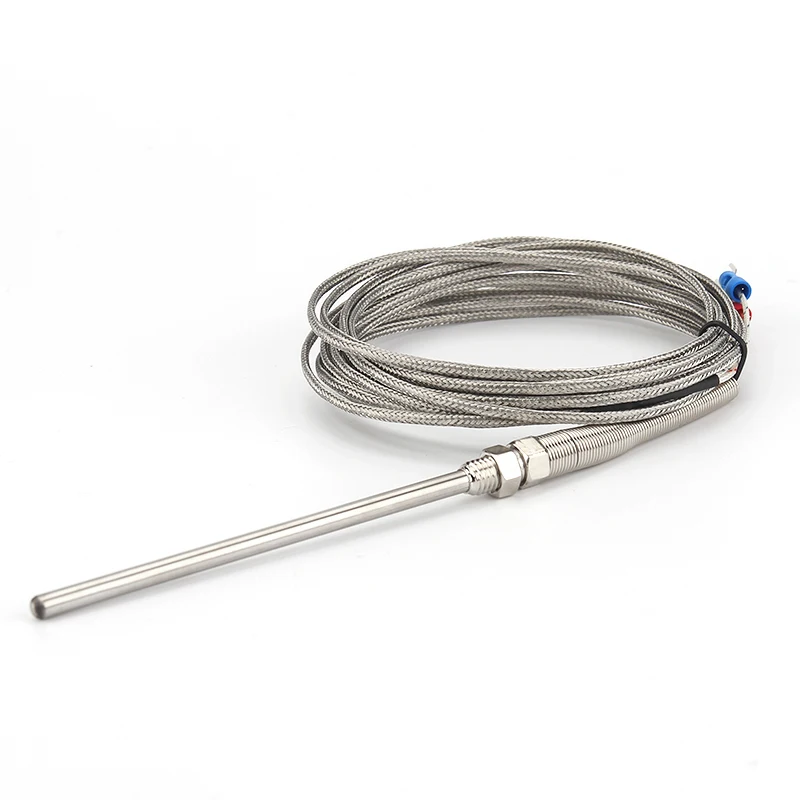 K-type thermocouple stainless steel probe thermocouple 100mm 1m 2m 3m 4m cable length, thermocouple 0 ~ 400C temperature sensor