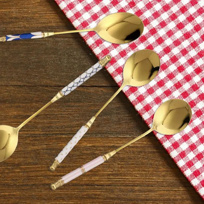 1pcs Gold Cutlery Creative Forks Knives Spoons Stainless Steel Dinnerware Silverware Flatware Household Kitchen Accessories