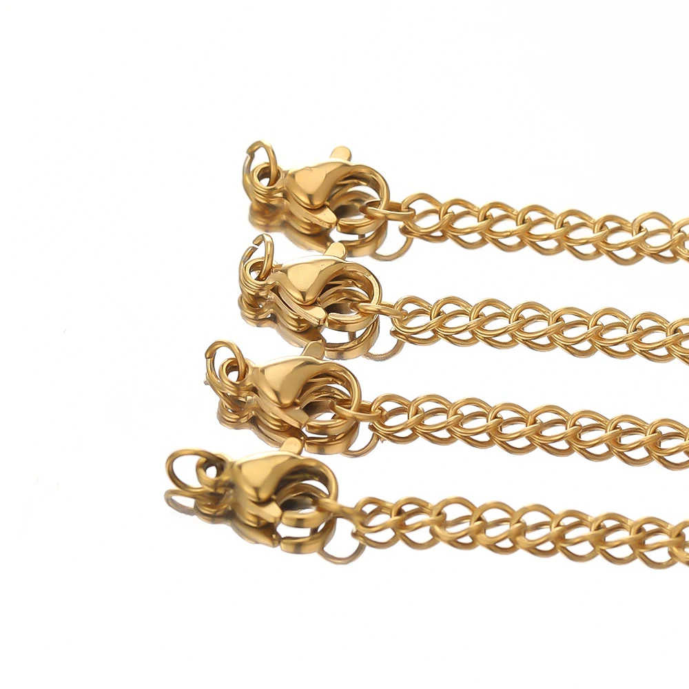 10 Stück Edelstahl-Verlängerungsketten mit Karabinerverschlüssen für DIY-Schmuckherstellung, Armbänder und Halsketten – Detail 7