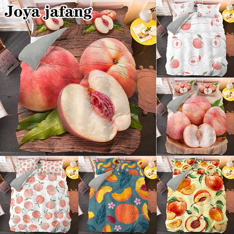 

Peach Bedding Set Duvet Cover Bedclothes Pillowcase Comforter Covers Bed Sets