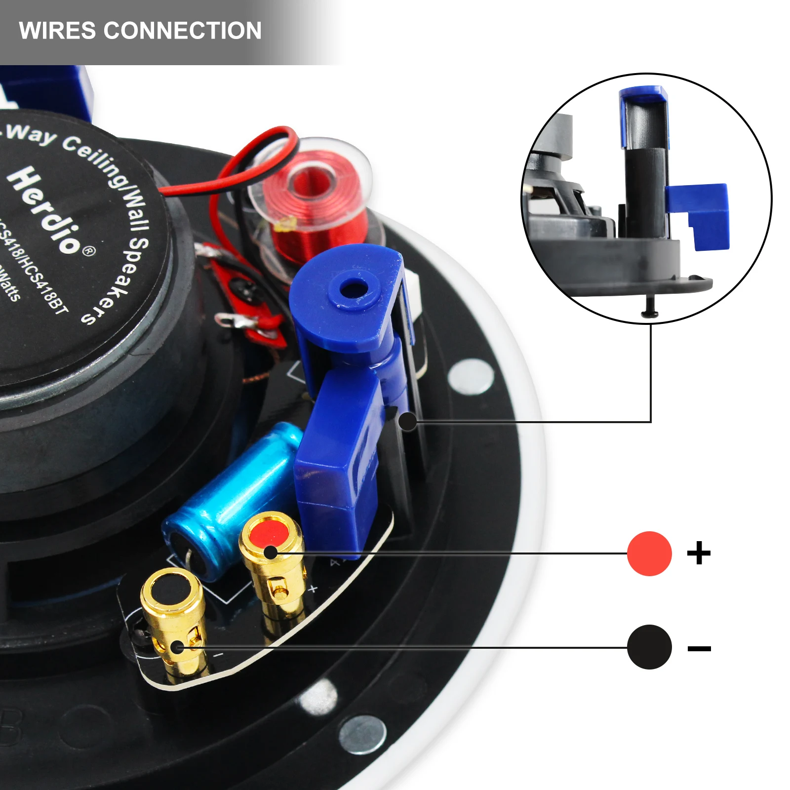 Imagem -04 - Herdio Alto-falantes de Teto Embutidos de Vias 320 Watts Polegadas Perfeitos para Banheiro Cozinha Sala de Estar Escritório Alto-falantes Branco