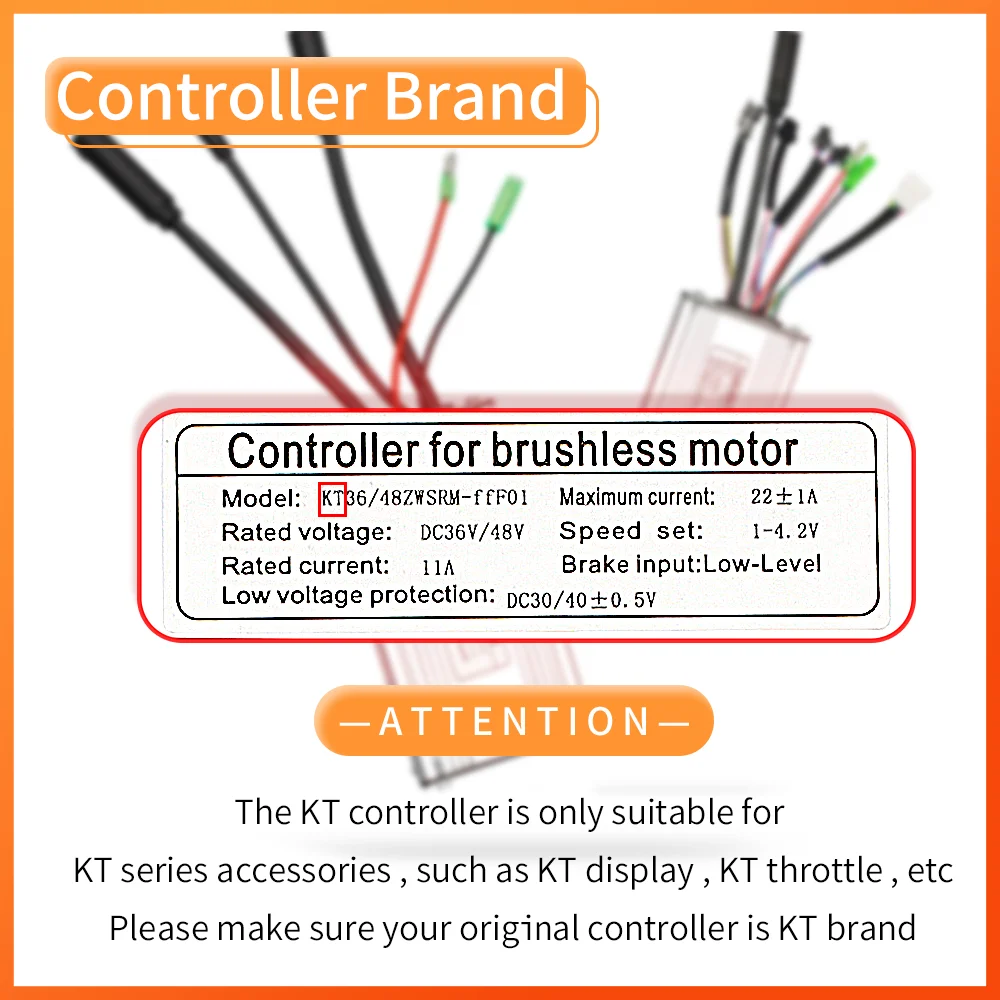 KT Ebike Controller 36V/48V/52V Voltage 250W 350W 500W 1000W 1500W  Electric Bicycle Controller Conversion Kit Accessories