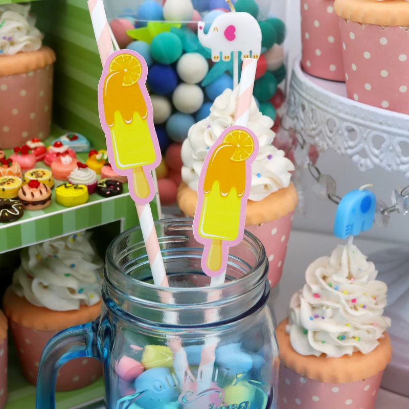 Ice cream theme Party Supplies football Boxes Cups Centerpiece Favor Bags Straws Party Supplies Favor Bags Hanging Decorations