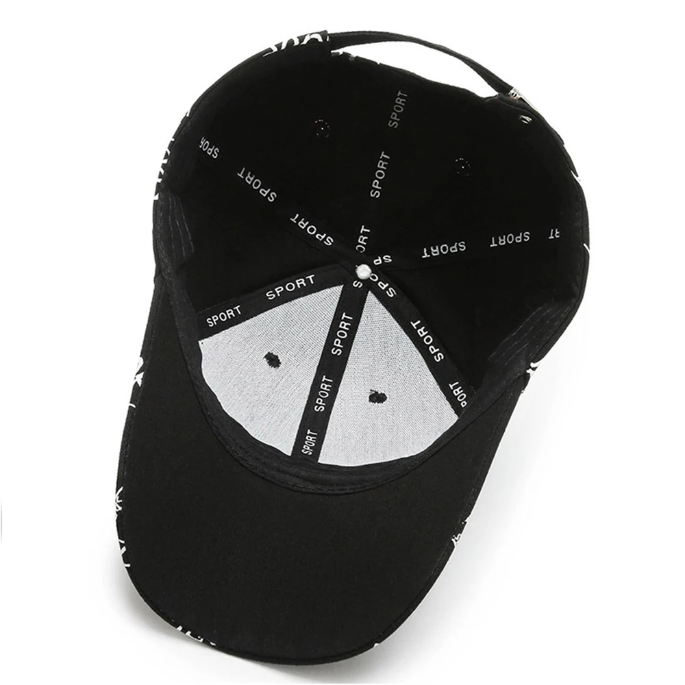 FS Trendy Black White Letter Print Baseball Cap For Men Women Snapback Hip Hop Caps Cotton Trucker Hats Casquettes Hommes 2024