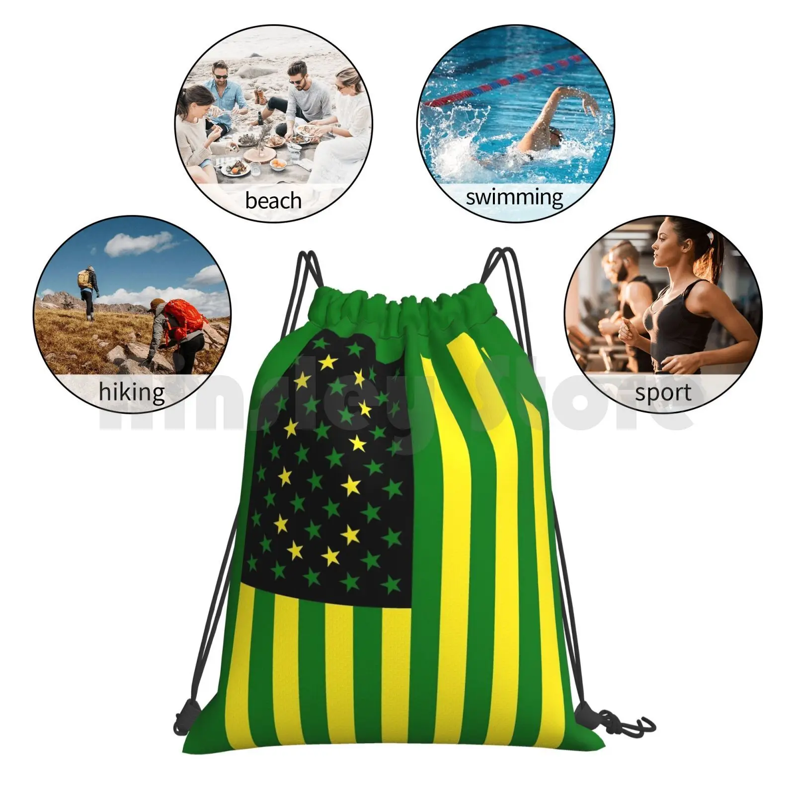 Backpack Drawstring Bags Gym Bag Waterproof Football Sports College Champ 1 Eugene Marcus Chip Rose Bowl Ore Love Heart image 6