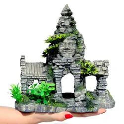 Fish Tank Landscaping Rockery Aquarium Decoration Landscaping Accessories Shrimp Shelter House Ornament Resin Crafts Decor