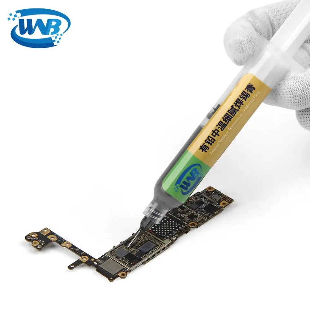 WNB 10cc Sn62.6/Pb37/Ag0.4 siringa saldatura stagno pasta punto di fusione 148 ℃ pasta saldante flusso di saldatura per riparazione Stencil scheda BGA