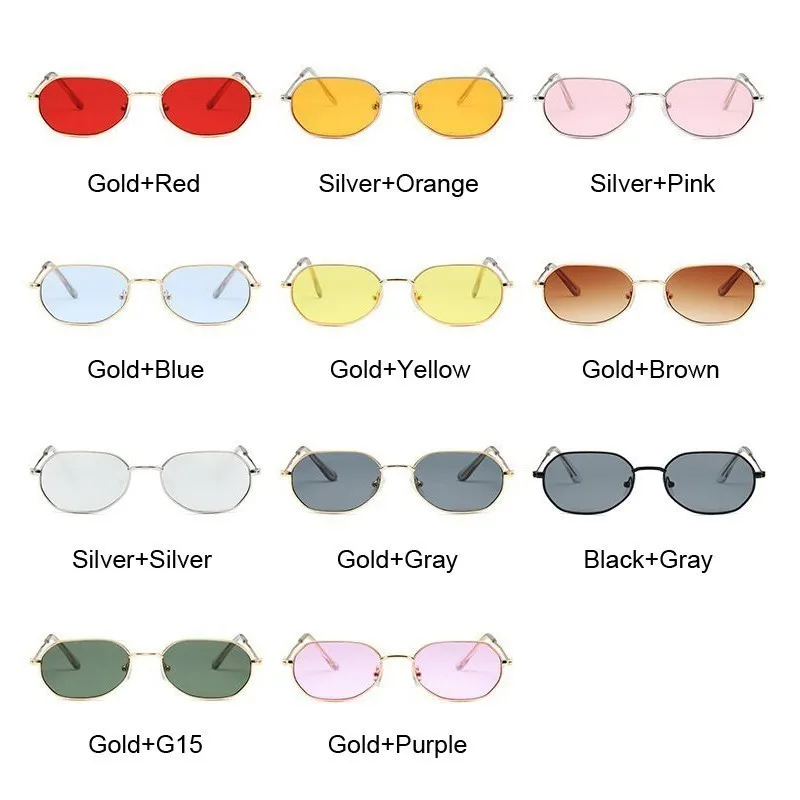 2020 nuevo rojo marca diseñador Vintage gafas de sol ovaladas mujer Retro lentes transparentes gafas de sol cuadradas para mujer hombre UV400