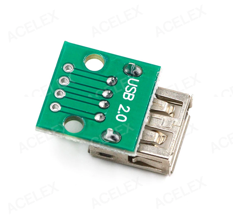 5 piezas tipo A hembra USB A DIP, 2,54mm, conector PCB, toma de placa