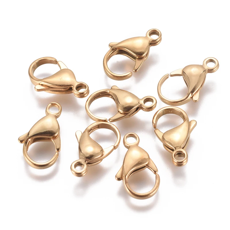 5pcs/lot Stainless Steel Lobster Claw Clasps for Jewelry Necklaces Bracelet DIY Making19~19.5x11.5x5mm, Hole: 2.5mm F60