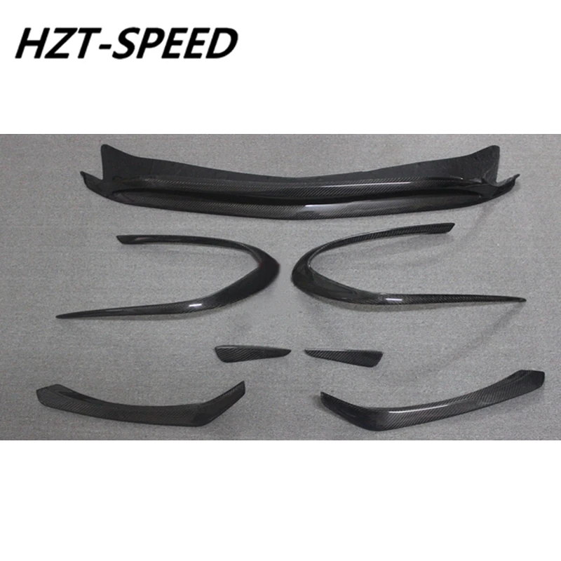 8 PCS Carbon Fiber Front Bumper Lip Shovel Diffuser Chin Air Vent Trim For Benz W117 CLA Class CLA260 CLA45 Sport Car 2016 Up