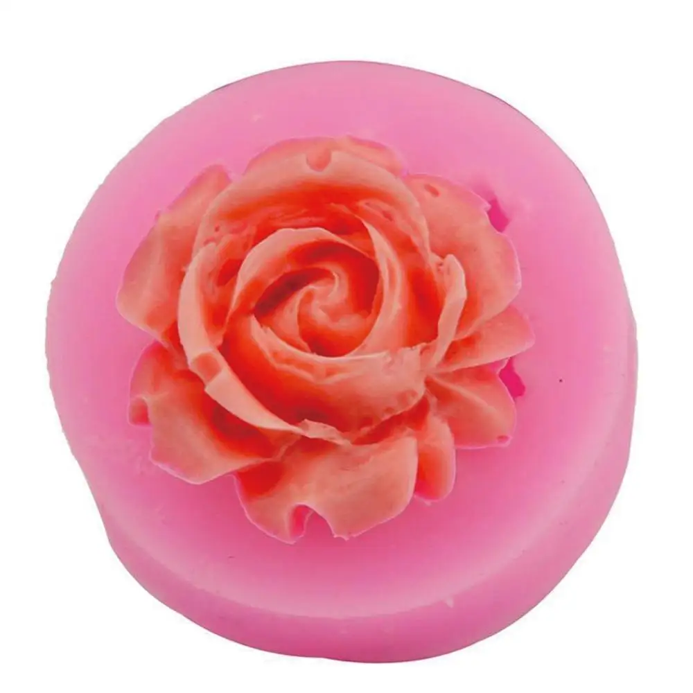 Household 3D Rose Flower Shape Silicone Mold Form Chocolate Handmade Diy Soap Fondant Mold Making Cake Decoration Cake R9I8