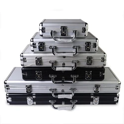 Casino Chips Case Capacity Suitcase Texas Poker Chips High Quality Aluminum Silver Black Suitcase Box Can Put 100-500pcs Chips