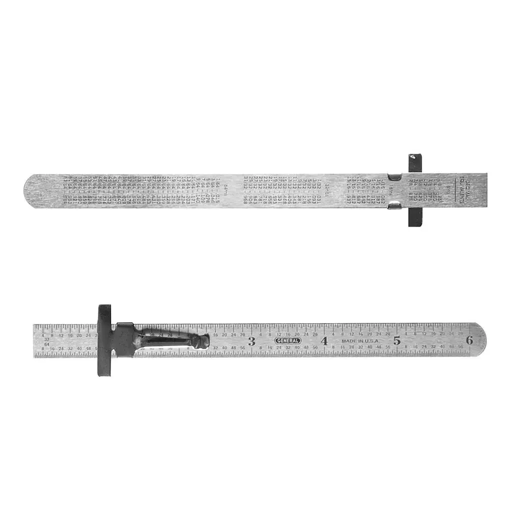 6inch Precision Stainless Steel Ruler with Clip Depth Height Measuring Tool