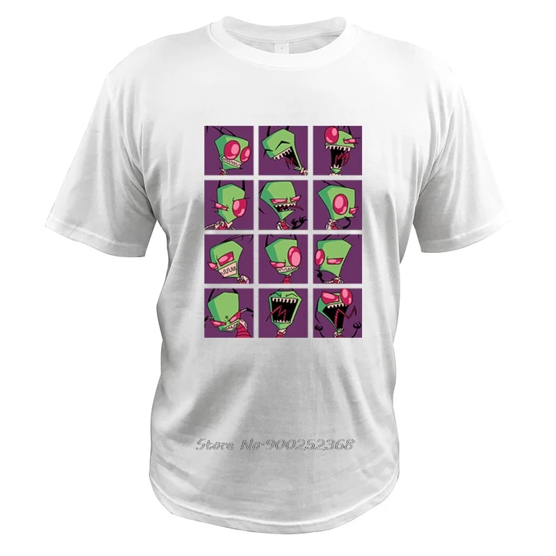 Zim T Shirt TV Show  Cotton Digital Print High Quality Funny Tee Tops Invader Zim Tshirt Men Cotton Tshirt Streetwear