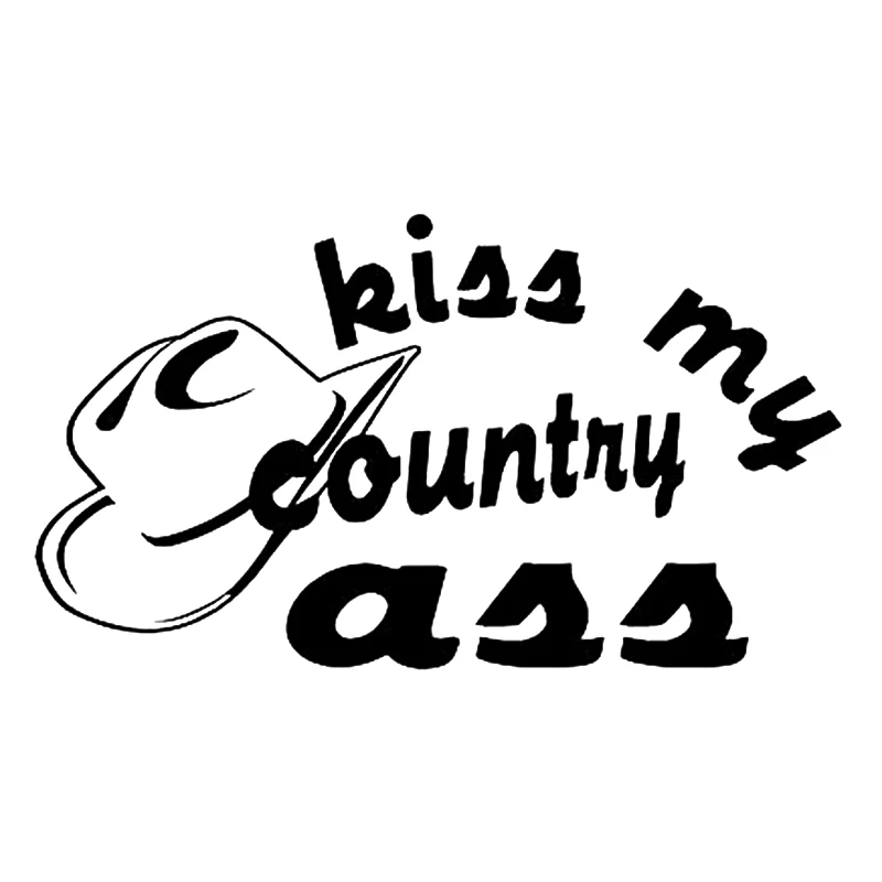 

15*8.5cm Western Cowboy Car Stickers Kiss My Country Ass Western Vinyl Decal Motorcycle SUVs Bumper Laptop Car accessories