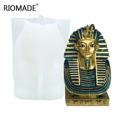 Egyptian Pharaoh Silicone Candle Mold Ancient Egypt Styles Chocolate Bakeware Tools Handmade Making Plaster Resin Moulds