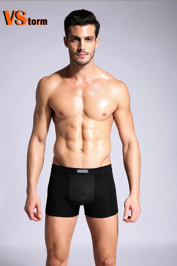 Boxer magnético fisiológico masculino, roupa interior magnética, função de cuidados de saúde, malha respirável, shorts terapia, shorts energia