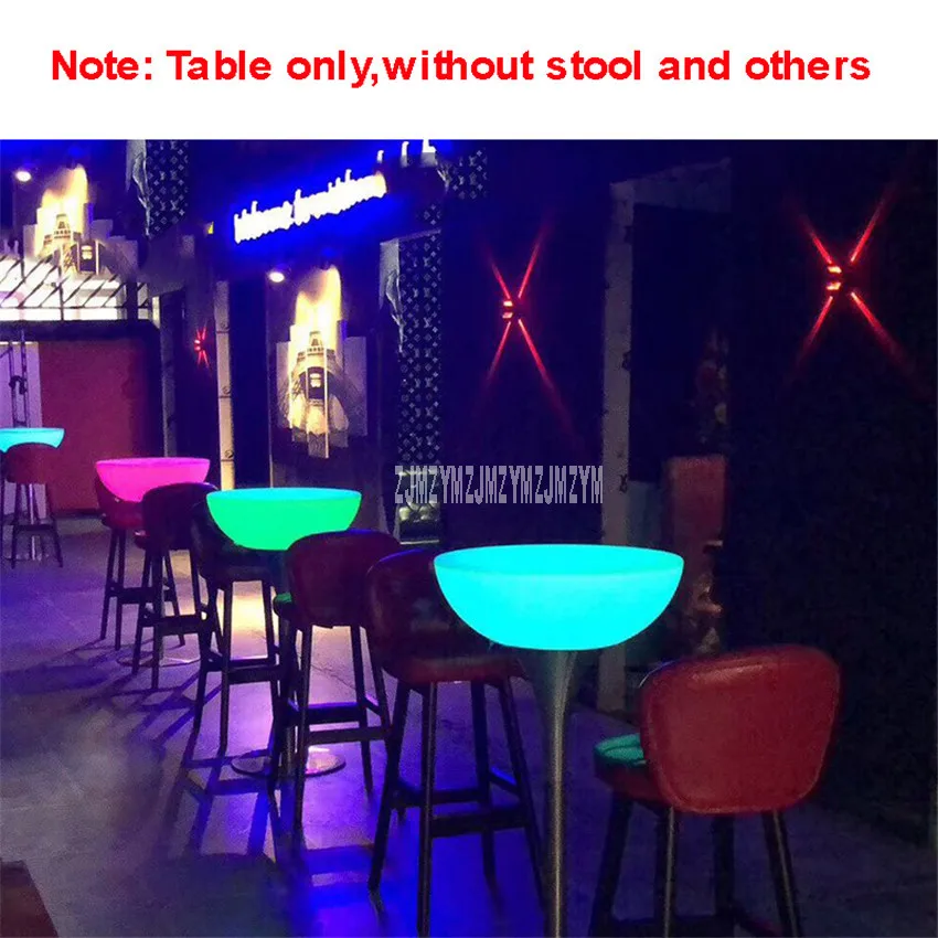 Led Luminous Bar Table Simple Round High Foot Creative Cocktail Bar Table For Night Club Coffee Shop Creative Lighting Furniture