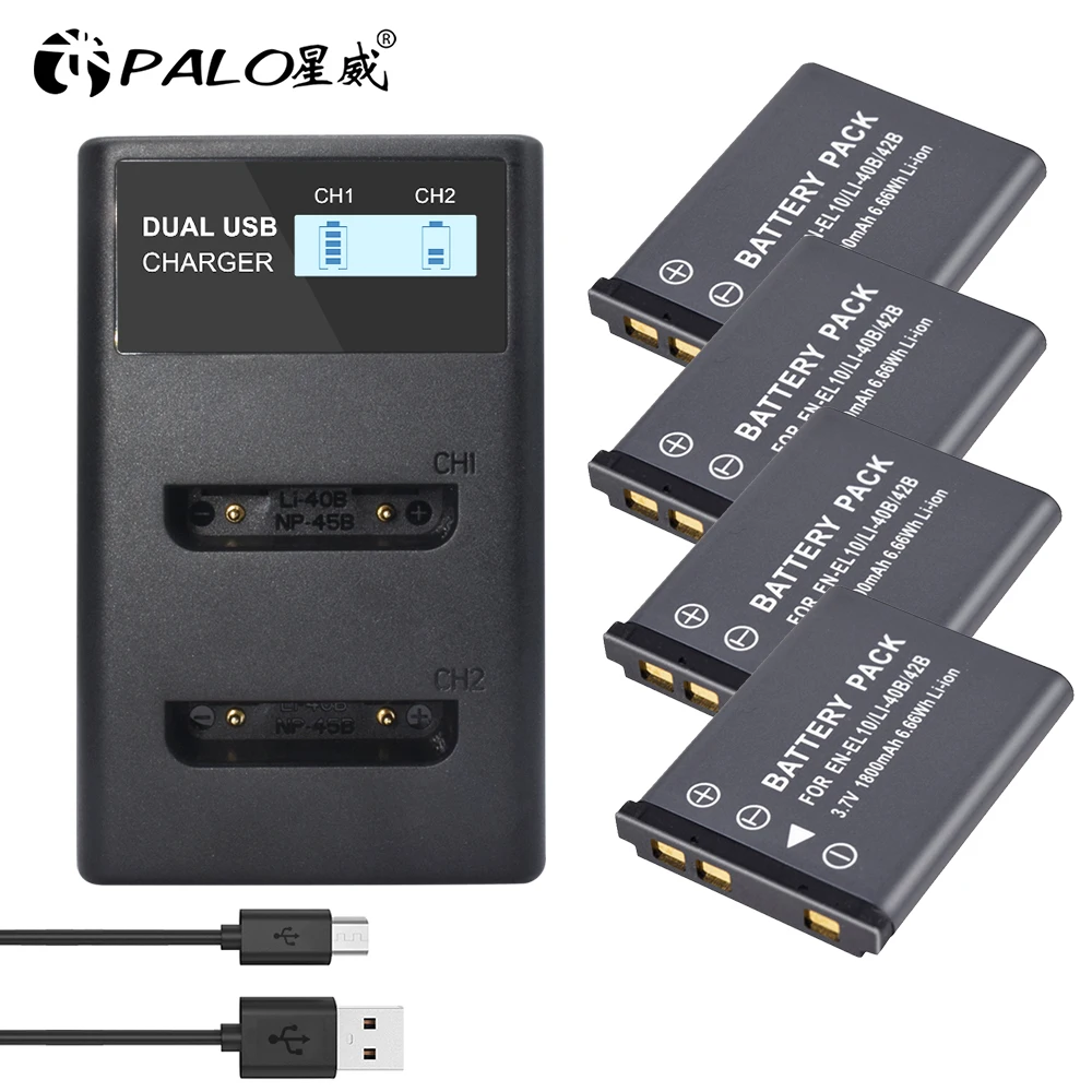 

Palo 1800mAh EN-EL10 ENEL10 LI40B LI 40B LI-40B LI-42B Digital Camera Battery For Olympus Nikon Fujifilm Kodak