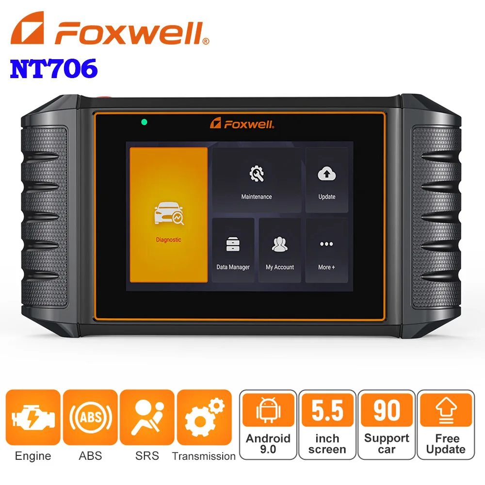 

FOXWELL NT706 Automotive OBD2 Scanner Tool 4 System Diagnostic Engine Transmission ABS SRS OBD Code Reader Lifetime Free Update