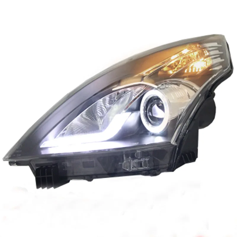 Modified black LED angel eyes aperture lens headlight assembly for Nissan Teana 2008 2009 2010 2011 2012 2pcs