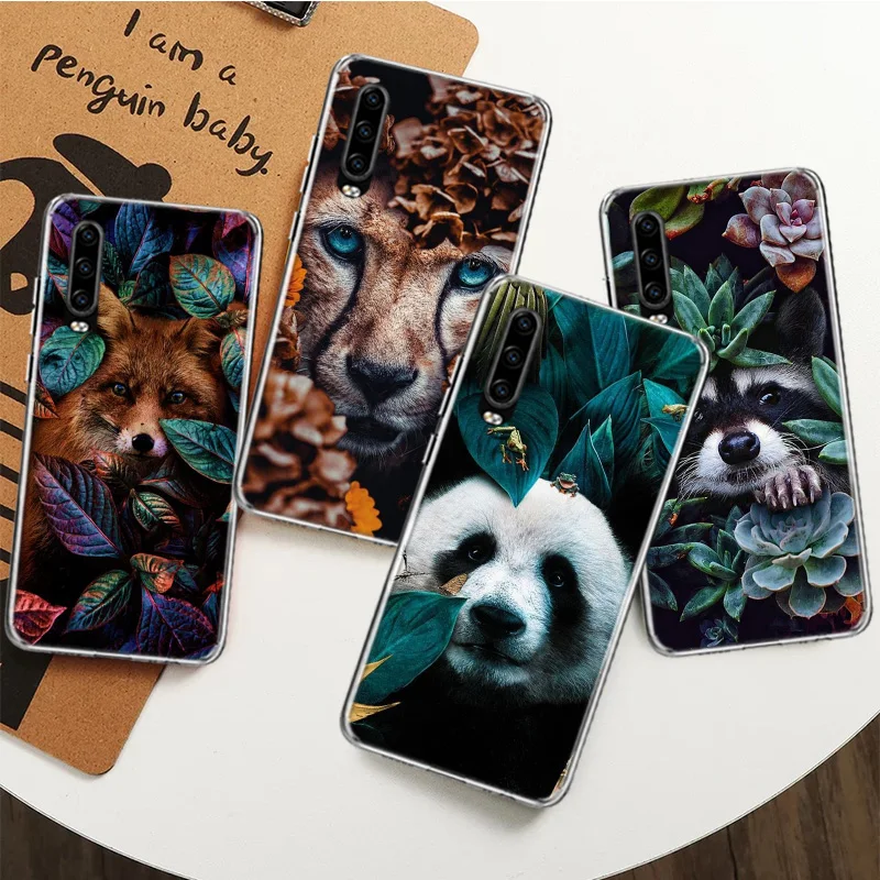 Panda Fox Cat In The Jungle Silicon Call Phone Case For Huawei P30 P20 P40 P50 P10 Mate 20 30 40 10 Lite Pro Casing Customized