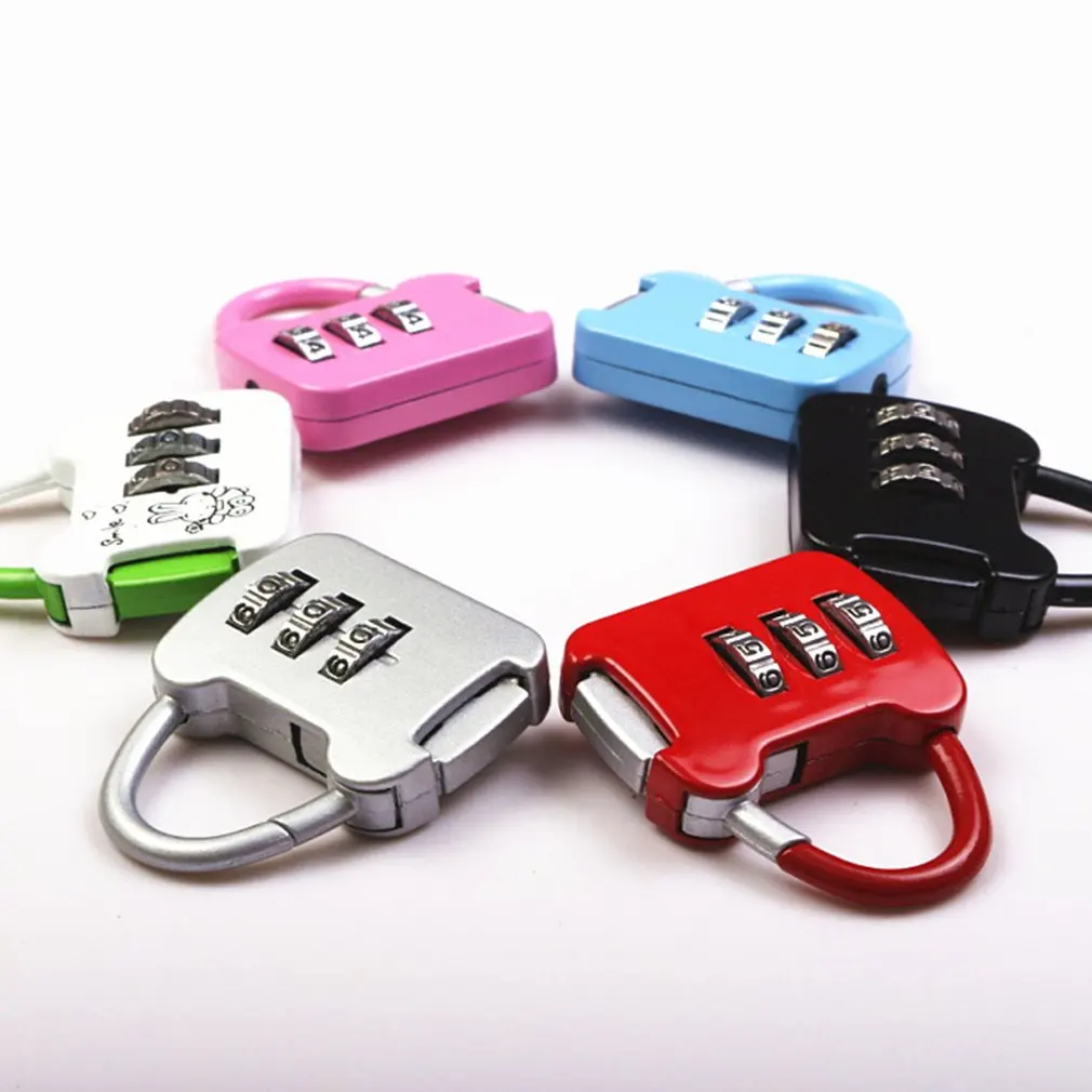 1pc 3 Digit Code Kombination Passwort Lock Mini Tragbare Reise Gepäck Fall Sicherheit Lock Zink Schloss Rucksack