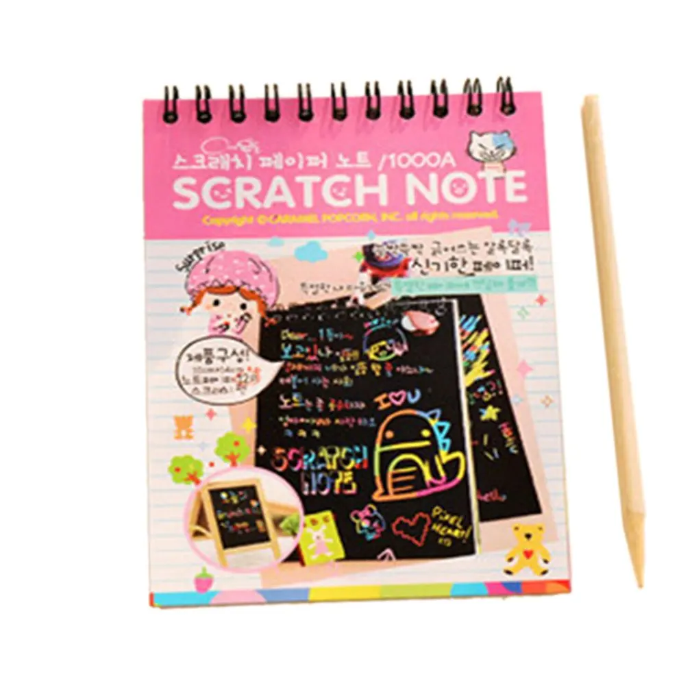 Y031 Creative Color Diy Coil Scratch Picture Children's Graffiti Sketch Book Scratch Painting Blue