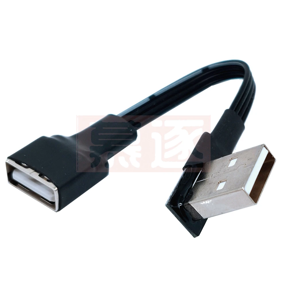 10cm 20cm USB 2,0 A Stecker auf Weibliche 90 Abgewinkelt Verlängerung Adapter kabel USB 2,0 männlich zu weiblich rechts/links/unten/up Schwarz kabel