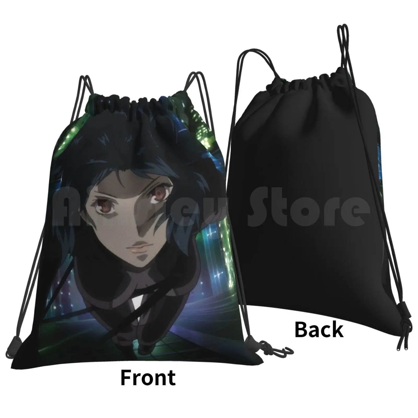 Ghost In The Shell Backpack Drawstring Bag Riding Climbing Gym Bag Ghost In The Shell Arise Hot Anime Sexy Chick Japanese