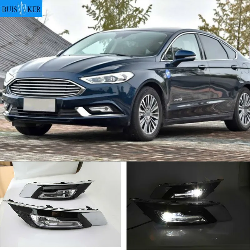 

1set for Ford Fusion Mondeo 2018 LED DRL Fog lamp Daytime Running Light Daylight Waterproof Styling light Driving