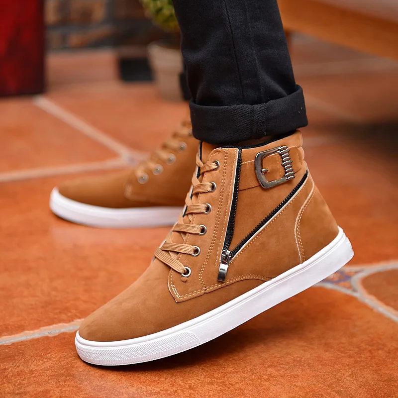 Hot Spring and Autumn Men Boots Comfortable Quality High Top Shoes Men New Casual Shoes Botas Breathable Masculinas hjm89