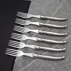 Jaswehome 6pcs Full Tang Stainless Steel Steak Forks Set Tableware Cutlery Set Meat Fork Dinner Dessert Fork Fruit Forks