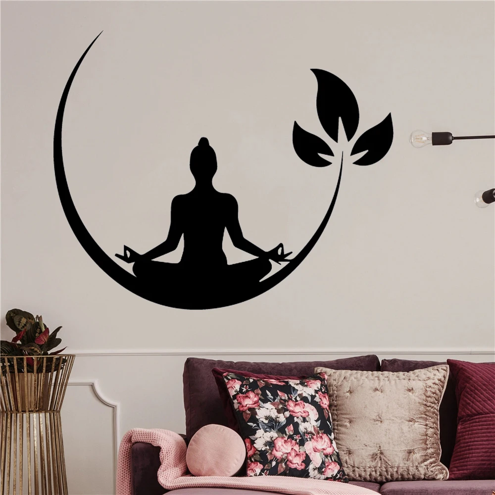 Yoga Meditation Vinyl Wall Stickers Buddhist Zen Wall Decal for bedroom Removable Wall Sticker Decor Yoga Wallpaper