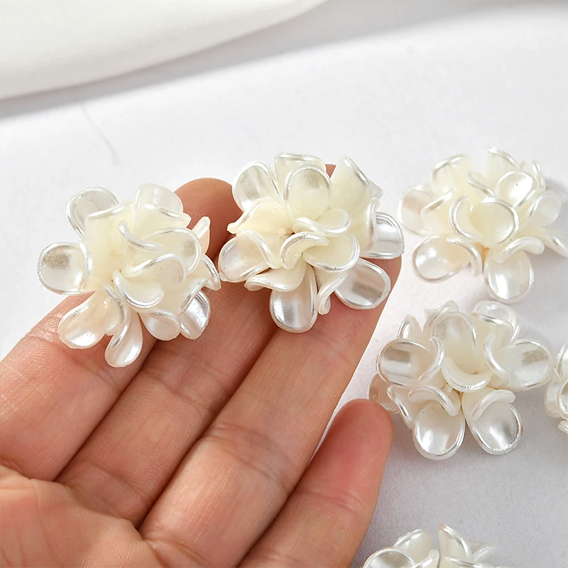 2020 Newest 30pcs/lot resin petal handmade winding rounds shape flowers shape charms diy jewelry garment hair accessory