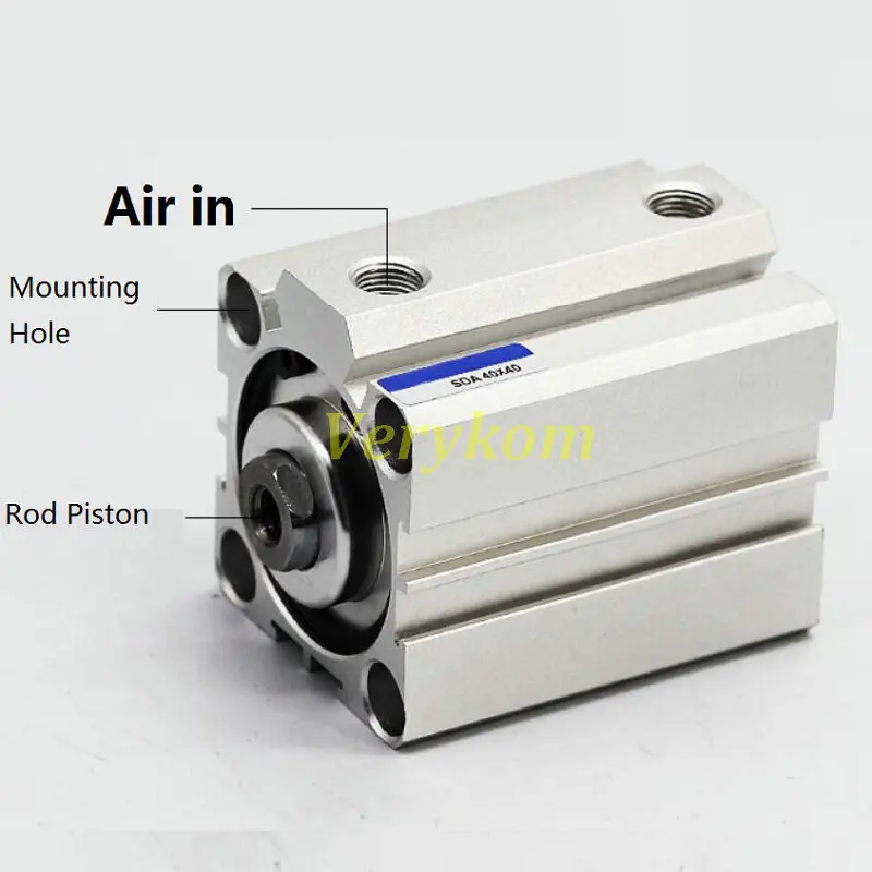 هوائي مدمج اسطوانة تتحمل 20 مللي متر Airtac نوع SDA20X10/20/30/40/50/60S SDA 20x50 20-20 20*50 20*40 البسيطة واحدة قضيب مكبس الهواء