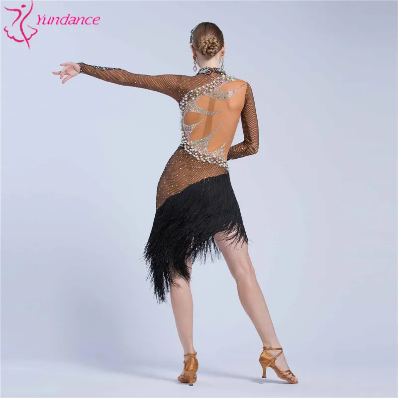 L-17152 High quality latin competition dance dress, new adult female dance dress fringe Latin dance dress for sale