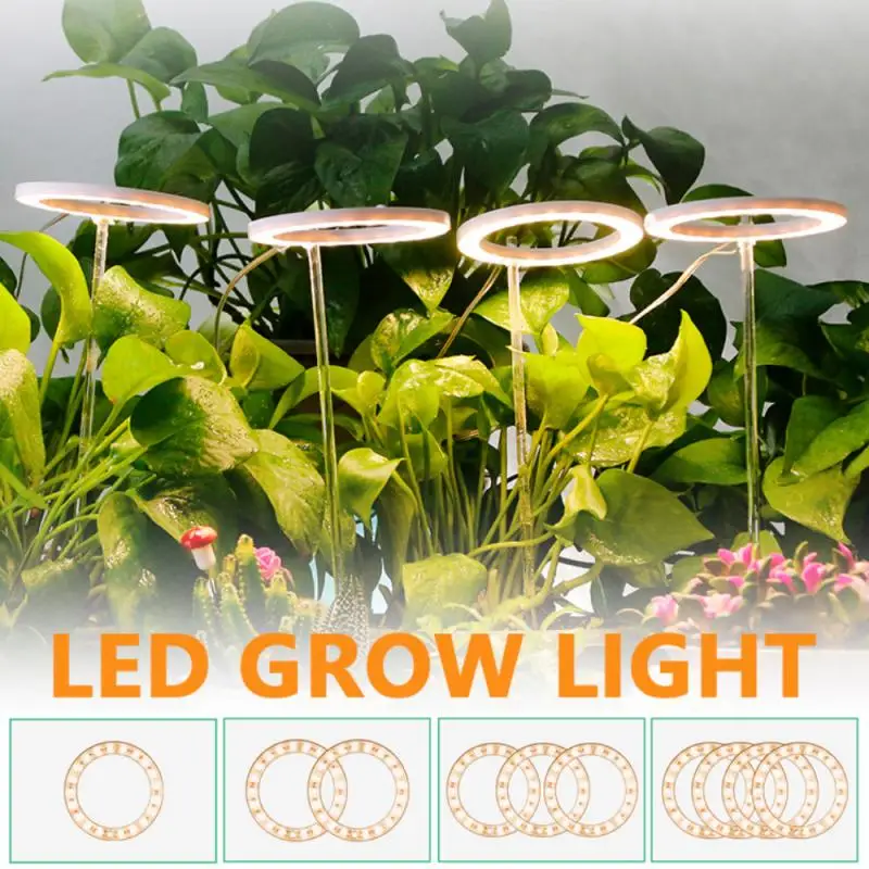 Anillo de luz LED para cultivo de plantas, lámparas de fitolamp de espectro completo, iluminación para el hogar, plántulas, crecimiento de flores de