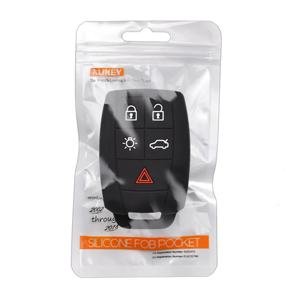 For Volvo XC90 C70 S60 D5 V50 S40 C30 Silicone Remote Key Case Fob Shell Cover Skin Holder 5 Button
