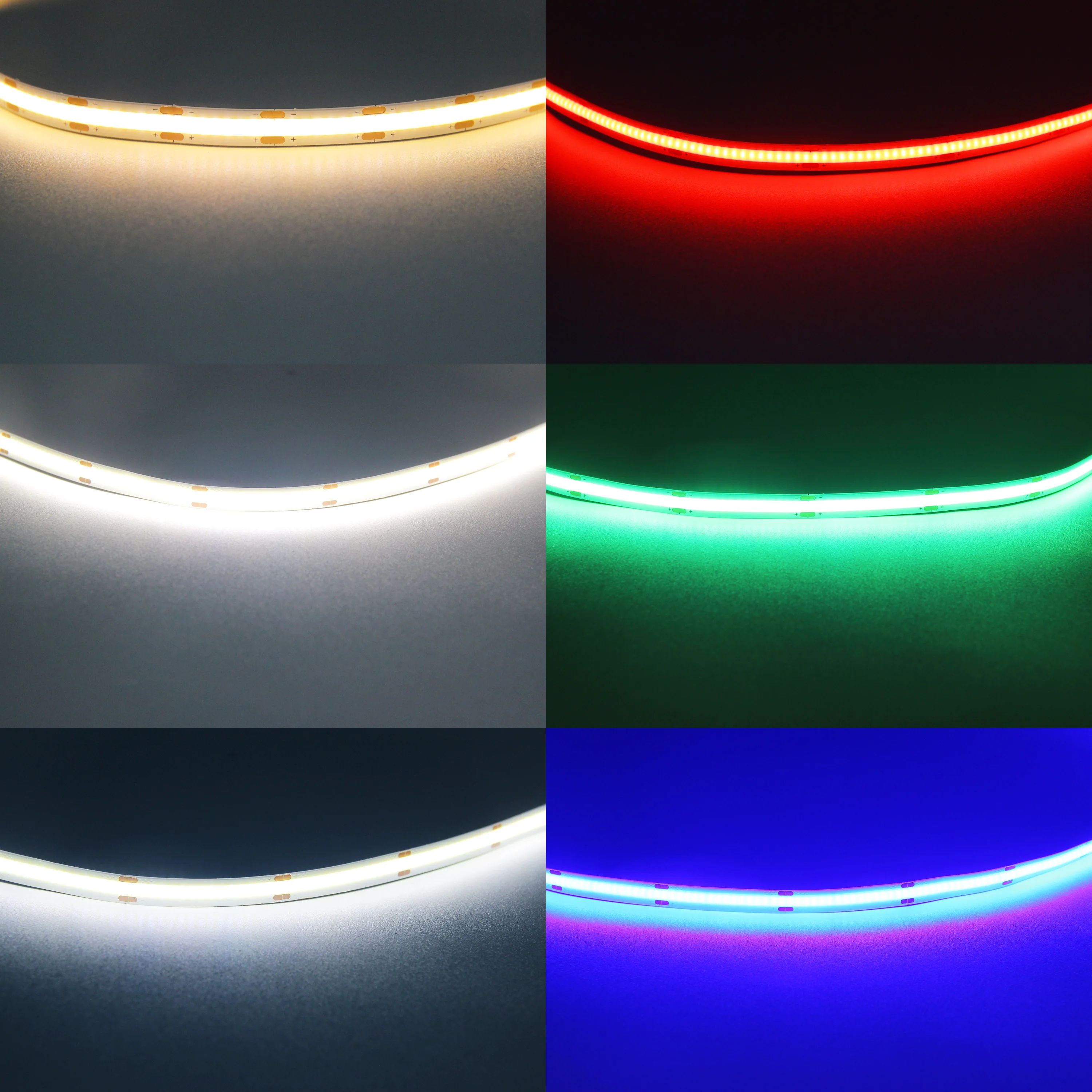 FCOB LED Strip Lighting 8mm 12V/24V Night Light 480LEDs/M Uniform Glow Bendable Tape Flexible Counter Light for Bedroom Cabinet