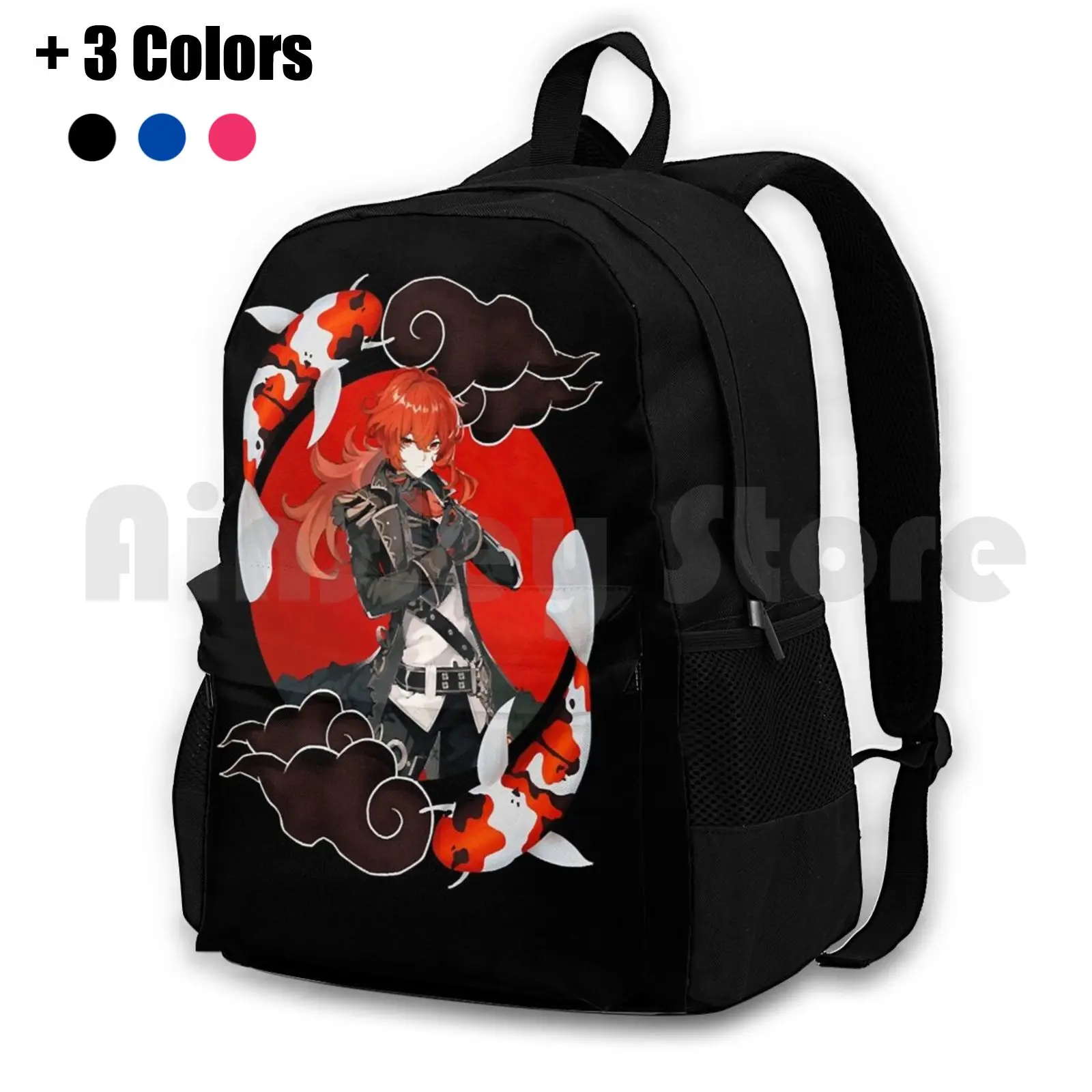 Diluc Genshin Impact Outdoor Hiking Backpack Riding Climbing Sports Bag Genshin Impact Genshin Impact Game Genshinimpact Diluc