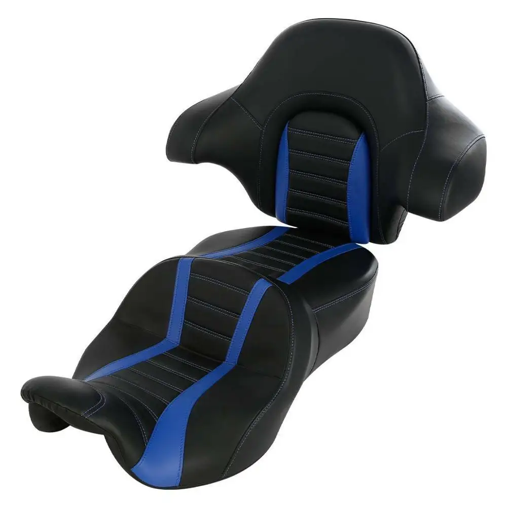 Motorcycle Driver Passenger Seat Backrest Pad For Harley Touring Road King Street Glide Road Glide 2014-2020