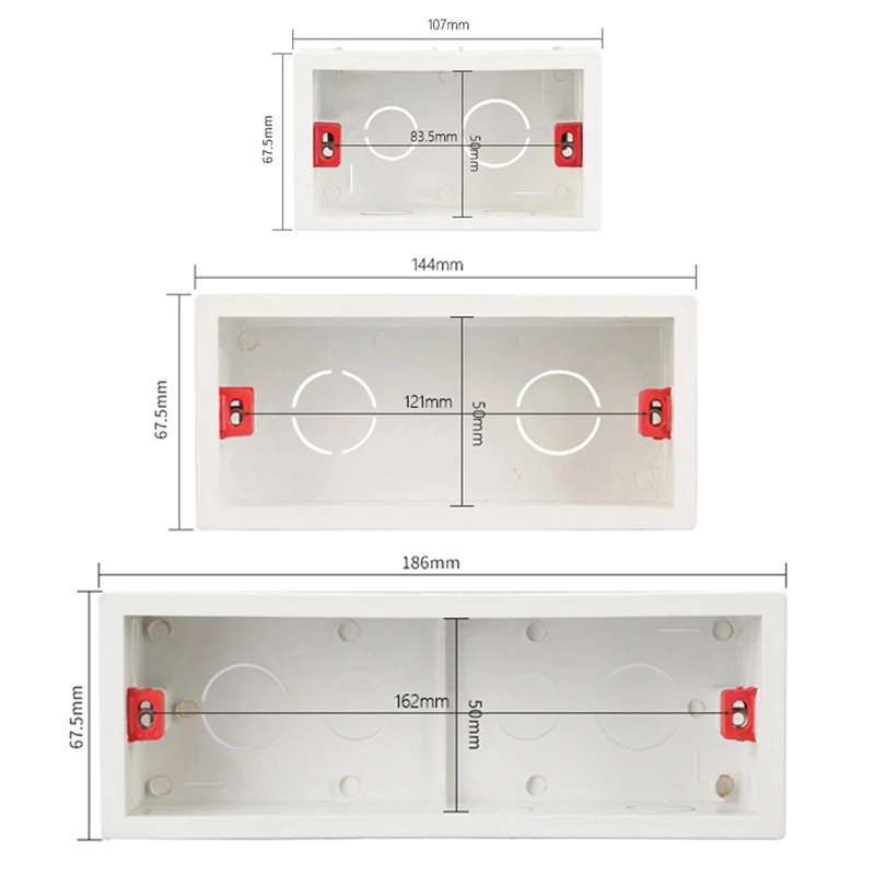 US AU Standard Mounting Box Internal Cassette Junction Wiring Case Wall Light Switch Socket Back Box Inside Box 120 154 197