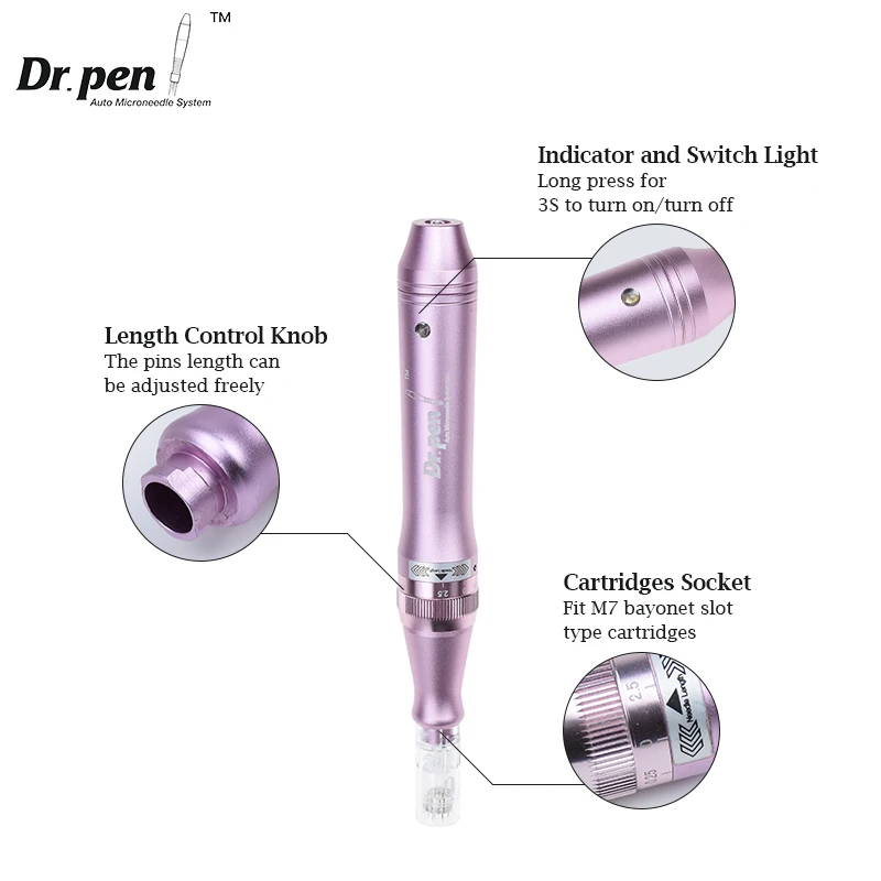 Dr. Pen-pluma eléctrica Ultima M7, microaguja profesional, máquina de mesoterapia para tatuaje, dispositivo de microagujas para el cuidado de la piel