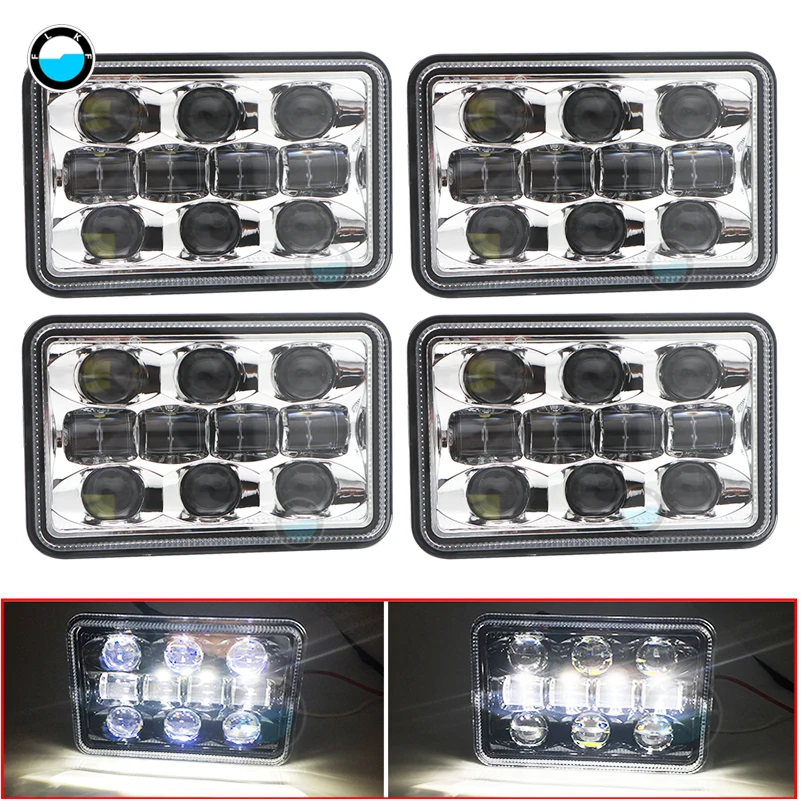 4PCS 4x6'' LED Headlights Sealed Beam headlights High Low Beam For Ford Trucks 4 x 6'' High/Low Beam With High Low Beam.