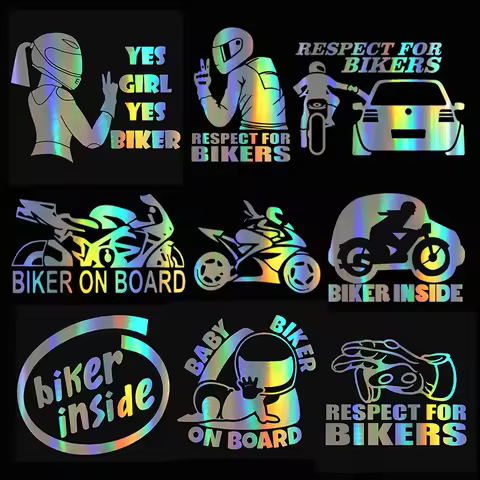 Interesting Motorcycle Sticker Respect for Bikers Reflective Motorcycle Car Stickers Funny JDM Vinyl 3D Motorcycle Sticker