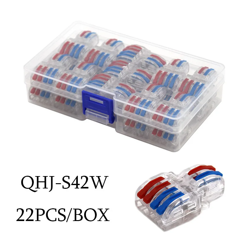 Mini-draad elektrische connector Boxed 222 LED-stripverlichting Snelle connectoren Universele compacte geleider Insteekklemmenblokken
