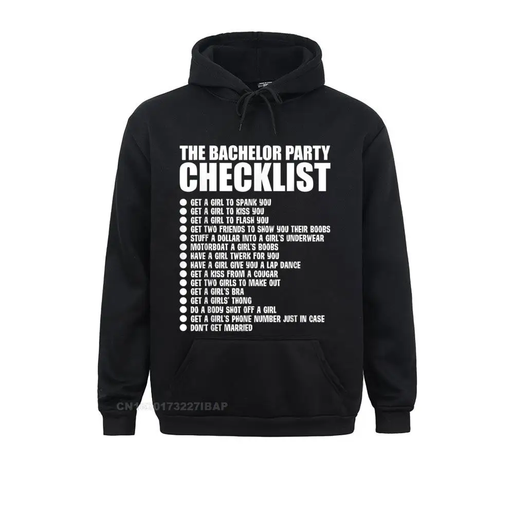 

Mens Funny Bachelor Party Checklist Groomsmen T-Shirt Hoodies 2021 Popular Cosie Long Sleeve Women Sweatshirts Fitness Hoods