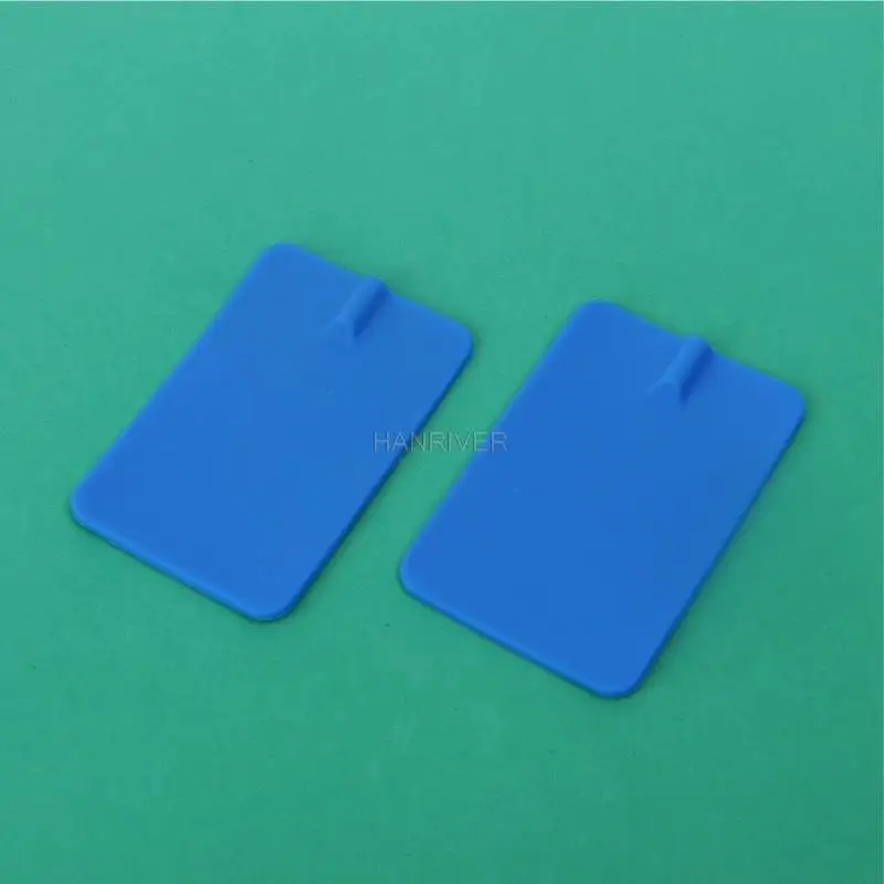 12 pieces of blue reusable rectangular electrode pad non-gel carbon rubber electrodes, used for EMS and dozens of micro currents